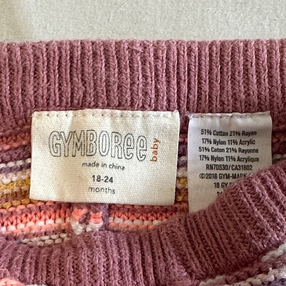 Gymboree Striped Kids Leggings in Pink and Cream - Picture 2 of 2